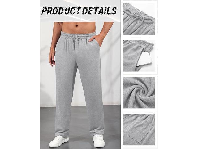 Evervibe 4 Pack Men's Big and Tall Sweatpants Thin Athletic Workout Joggers Baggy Lounge Drawstring Plus Pants with Pockets