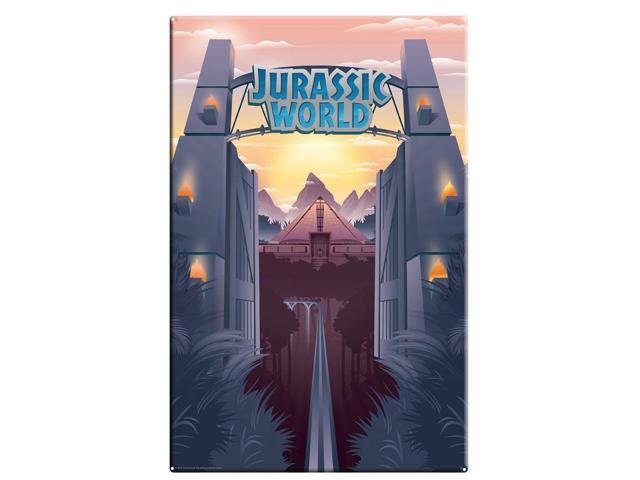 Factory Entertainment Jurassic World Park Gates Metal Sign 18x24 Inches