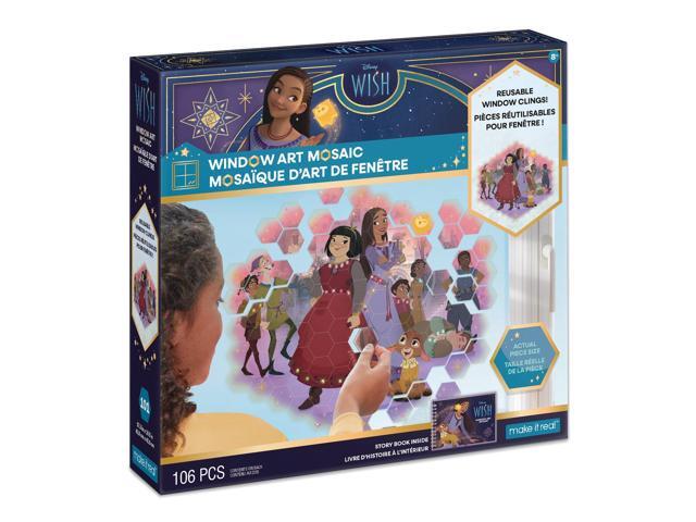 Disney Make It Real Disney Window Art - Wish Asha, Dahlia and Cast DIY Mosaic, Craft Cling on Reusable 106 Pieces, 6+