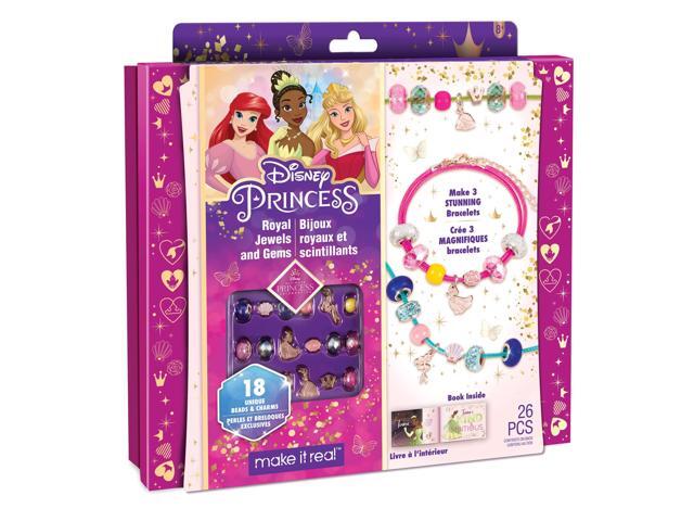 Make It Real - Ultimate Princess Royal Jewels and Gems - DIY Charm Bracelet Making Kit with Disney Princess Charms - Arts & Crafts Bead Kit for...