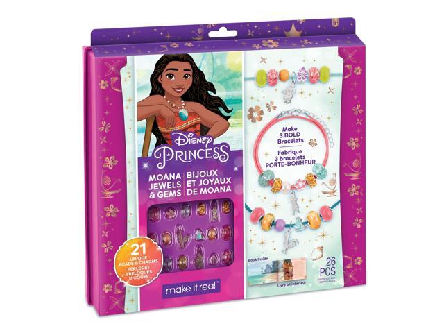 Disney Princess: Jewels & Gems Moana - Create 3 Bold Bracelets, Make It Real, 26 Piece, Tweens & Girls, Make Unique Charm & Bead Jewelry,...