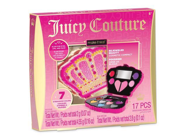 Make It Real: Juicy Couture Bejeweled Beauty Cosmetic Compact - Glam for Eyes, Lips & Face, Crown Shaped Makeup Case, Girls & Kids Ages 6+