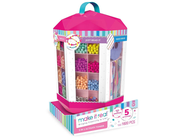 Make It Real: 5-in-1 DIY Jewelry Kit & Activity Tower, 1600 Pieces