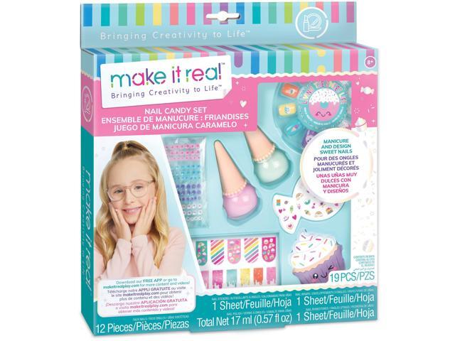 Make It Real: Nail Candy Set - DIY Nail Art Kit, Vanilla Scented Nail Polish, Manicure & Design Sweet Nails, Tweens, Girls & Kids Ages 8+