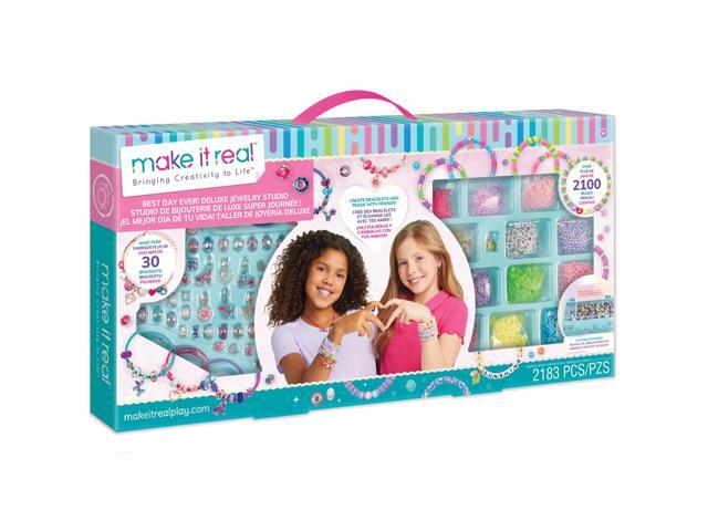 Make It Real: Best Day Ever! Deluxe Jewelry Studio - 2183pcs - DIY Craft Kit, Design & Make Over 30 Breacelets, Beads & Charms, Girls & Kids Ages 8+