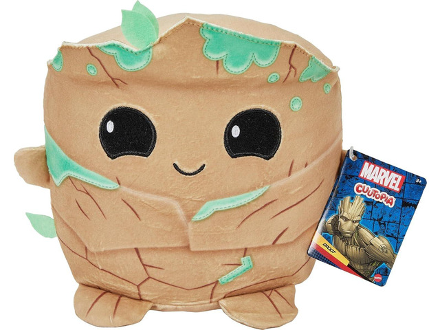 Mattel Marvel Cuutopia Plush Figure, 10-inch Groot Soft Rounded Pillow Doll