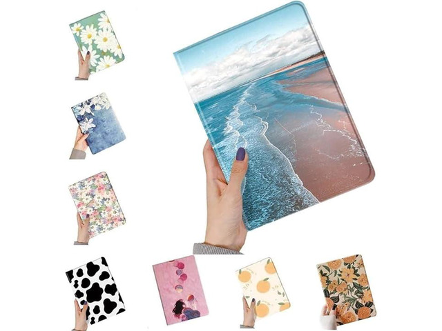 Floral Leather Smart Cover with Pencil Holder Auto Sleep Wake for iPad Air 11'/10.9' Color K