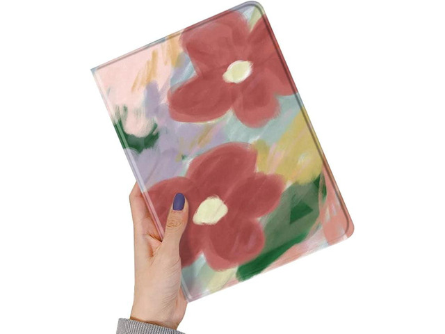 Floral Leather Smart Cover with Pencil Holder Auto Sleep Wake for iPad Mini 4/5 Color Q