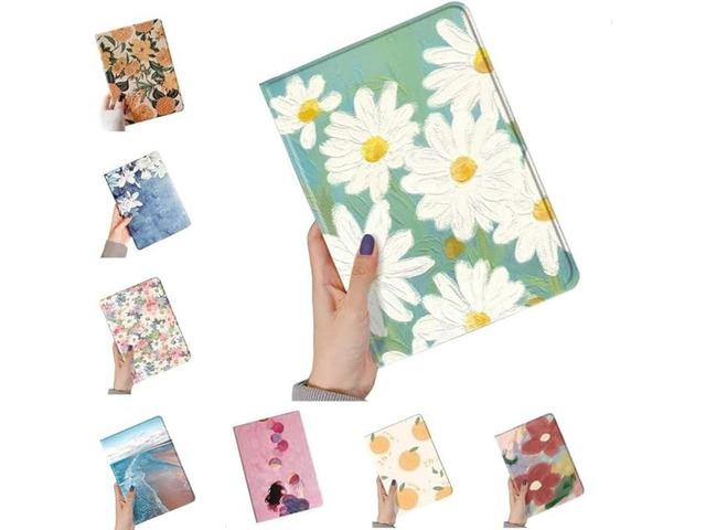 Floral Leather Smart Cover with Pencil Holder Auto Sleep Wake for iPad Mini 4/5 Color C