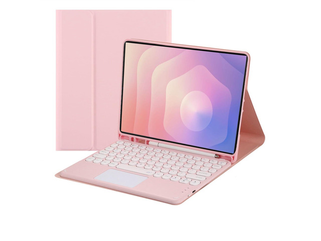 Magnetic Detachable Touchpad Keyboard Case with Pen Slot for Samsung Galaxy Tab S11 11' 2025 (SM-X730/SM-X736B),Pink