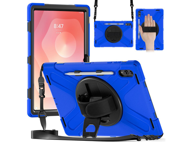 Shockproof Kids Case w/Pen Slot,360°Hand Strap & Stand for Tab S11 Ultra 14.6'Blue