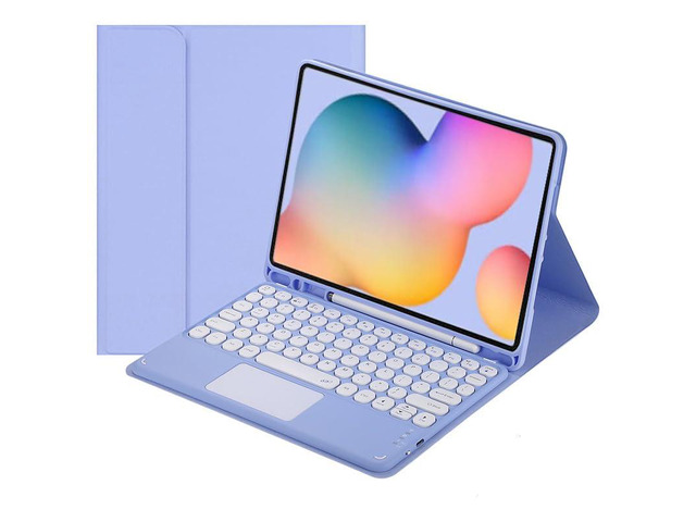 Magnetic Detachable Touchpad Keyboard Case with S Pen Holder for Samsung Galaxy Tab S6 Lite 10.4 Inch,Purple