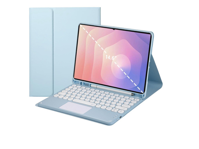 Magnetic Detachable Touchpad Keyboard Case with S Pen Holder for Samsung Galaxy Tab S11 Ultra 14.6 InchBlue