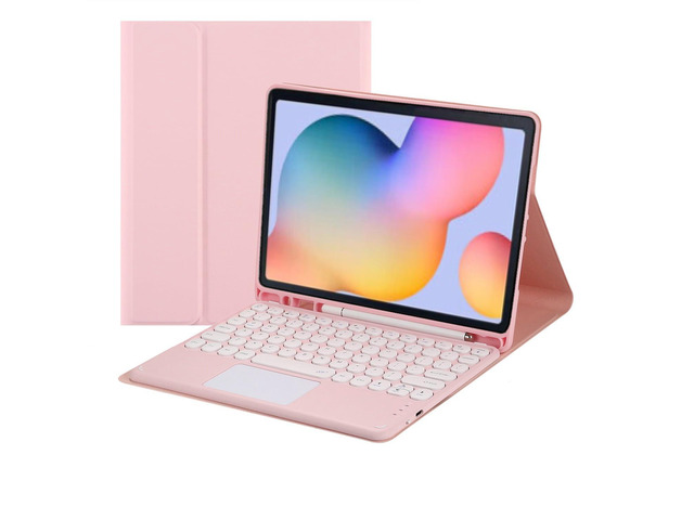 Magnetic Detachable Touchpad Keyboard Case with S Pen Holder for Samsung Galaxy Tab S6 Lite 10.4 Inch,Pink