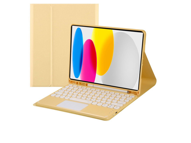 Magnetic Detachable Touchpad Keyboard Case for iPad 10th Generation & iPad 11th Generation Yellow