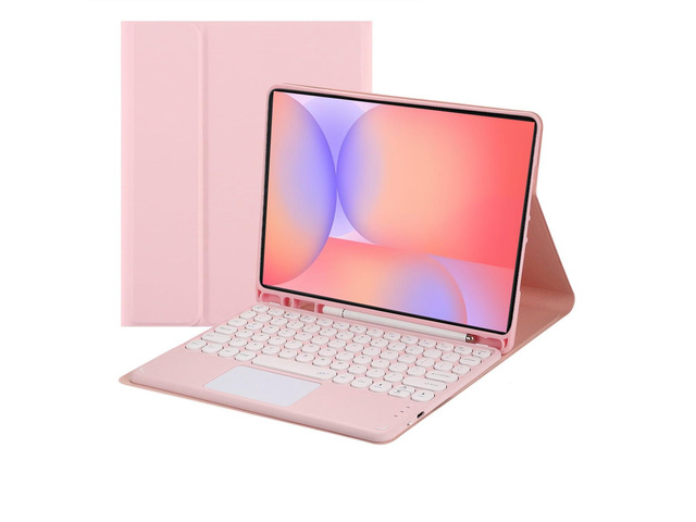 Magnetic Detachable Touchpad Keyboard Case for Samsung Galaxy Tab S10 Lite, Tab S10 FE, Tab S9 FE 10.9 Inch & Tab S9 11 Inch, Pink