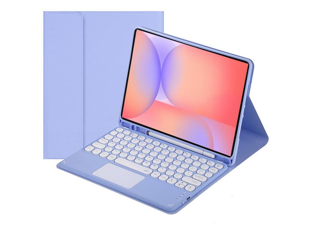 Magnetic Detachable Touchpad Keyboard Case for Samsung Galaxy Tab S10 Lite, Tab S10 FE, Tab S9 FE 10.9 Inch & Tab S9 11 Inch,Purple