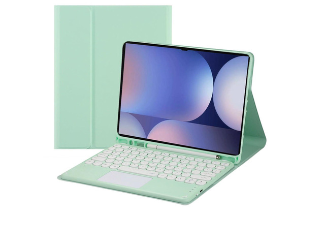 Magnetic Detachable Touchpad Keyboard Case for Samsung Galaxy Tab S8 Ultra, Tab S9 Ultra, Tab S10 Ultra 14.6 Inch, Green