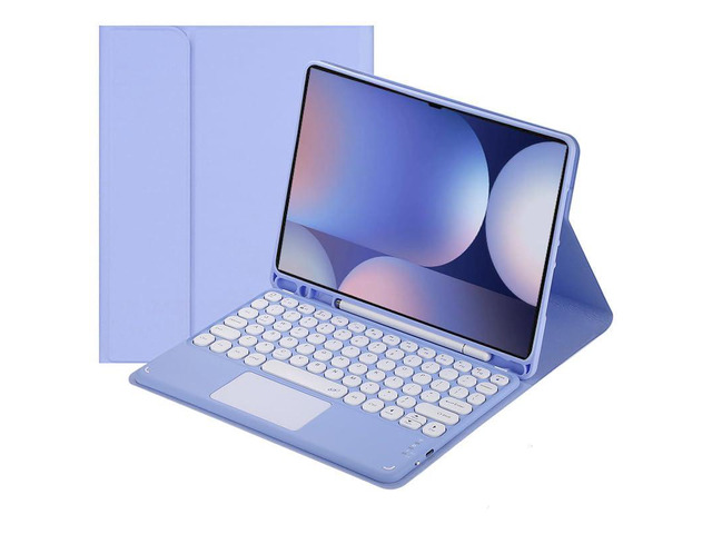 Magnetic Detachable Touchpad Keyboard Case for Samsung Galaxy Tab S8 Ultra, Tab S9 Ultra, Tab S10 Ultra 14.6 InchPurple