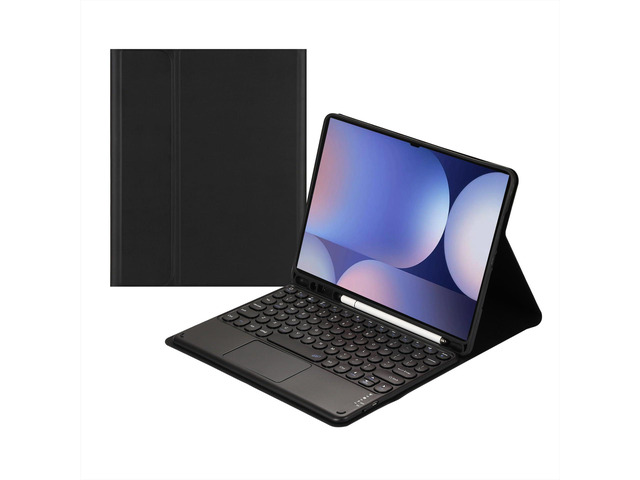 Magnetic Detachable Touchpad Keyboard Case for Samsung Galaxy Tab S8 Ultra, Tab S9 Ultra, Tab S10 Ultra 14.6 InchBlack