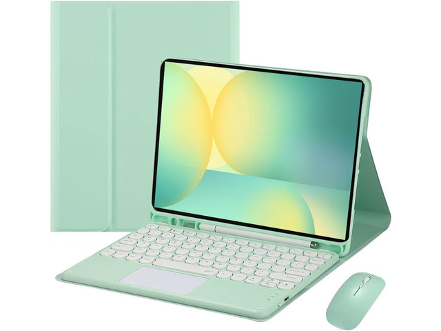 Magnetic Detachable Touch Keyboard Case with Mouse for Samsung Tab S10 FE+ 13.1' 2025 (X620/X626B), Green