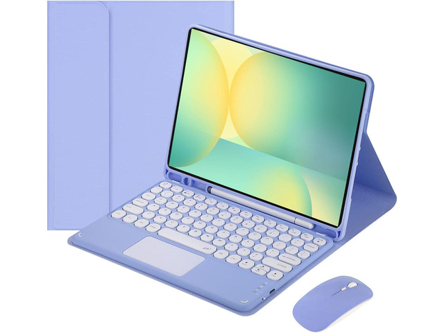 Magnetic Detachable Touch Keyboard Case with Mouse for Samsung Tab S10 FE+ 13.1' 2025 (X620/X626B), Purple