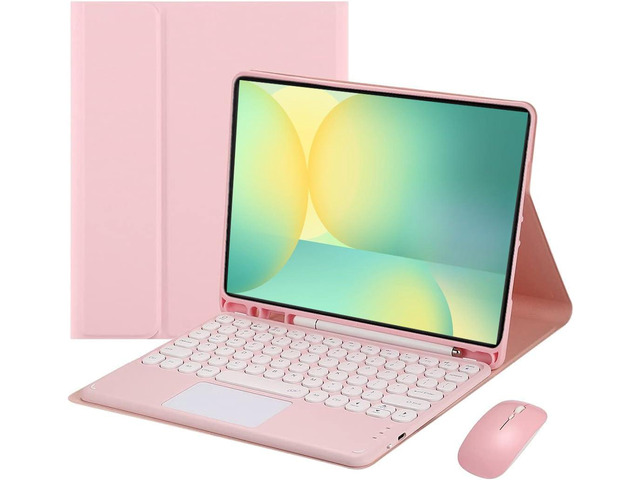 Magnetic Detachable Touch Keyboard Case with Mouse for Samsung Tab S10 FE+ 13.1' 2025 (X620/X626B), Pink