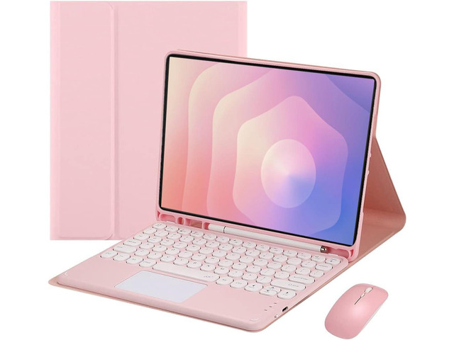 Magnetic Detachable Touch Keyboard Case with Mouse for Samsung Tab S11 11' 2025 (SM-X730/SM-X736B), Pink