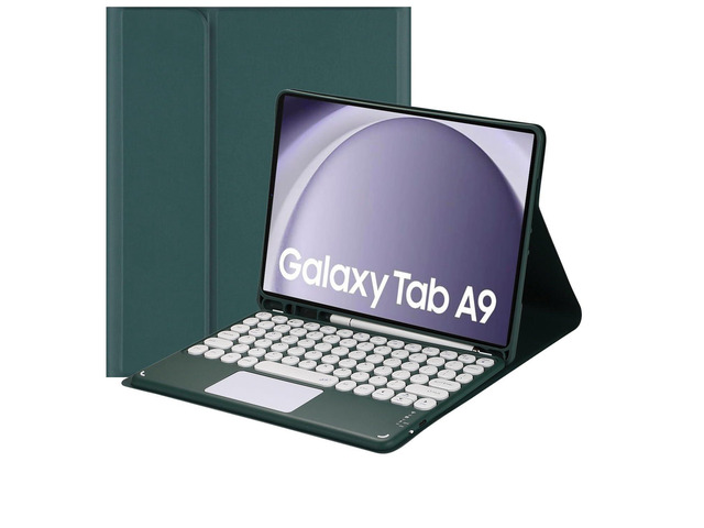 Magnetic Detachable Touch Keyboard Case with Pencil Slot for Samsung Tab A9 8.7' 2023 (SM-X110/X115/X117), Dark Green