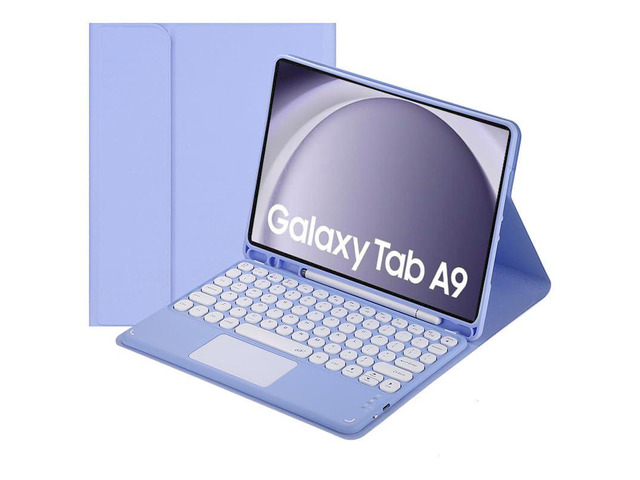 Magnetic Detachable Touch Keyboard Case with Pencil Slot for Samsung Tab A9 8.7' 2023 (SM-X110/X115/X117), Purple
