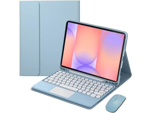 Magnetic Detachable Touch Keyboard Case with Mouse for Samsung Tab S10 Lite/S10 FE/S9 FE 10.9'/S9 11',Blue