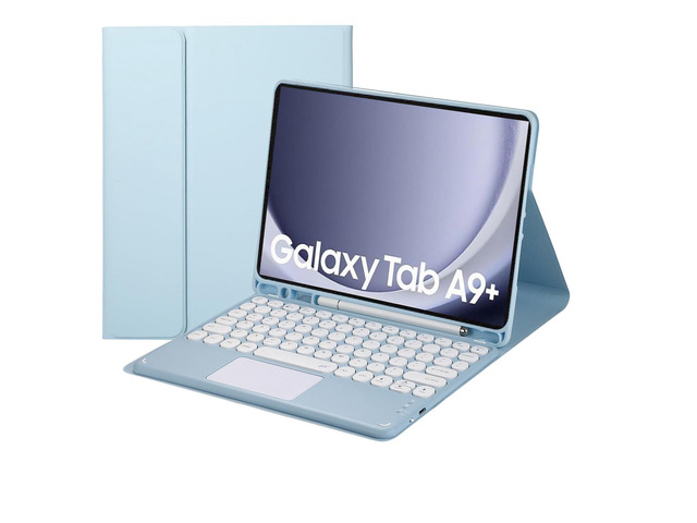 Magnetic Detachable Touch Keyboard Case with Pen Slot for Samsung Tab A9+ 11' (SM-X210/X216/X218)Blue