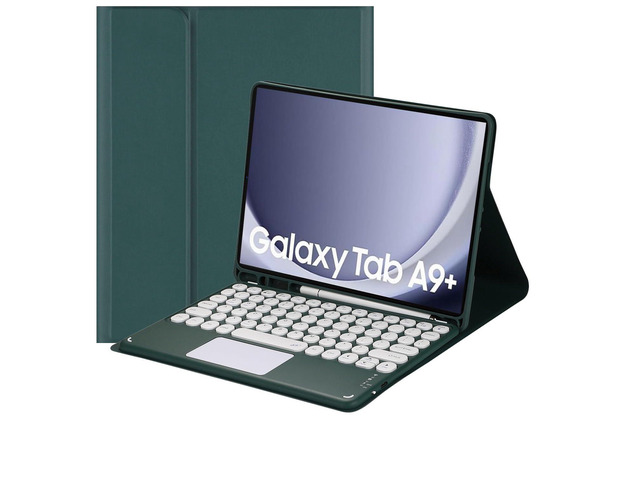 Magnetic Detachable Touch Keyboard Case with Pen Slot for Samsung Tab A9+ 11' (SM-X210/X216/X218)Dark Green
