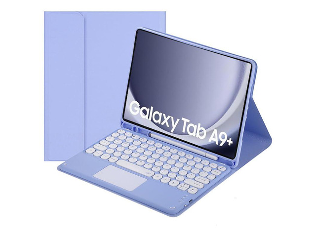Magnetic Detachable Touch Keyboard Case with Pen Slot for Samsung Tab A9+ 11' (SM-X210/X216/X218)Purple