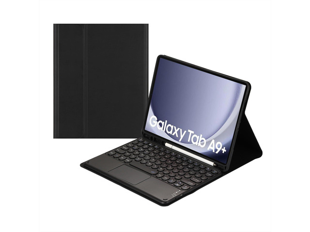 Magnetic Detachable Touch Keyboard Case with Pen Slot for Samsung Tab A9+ 11' (SM-X210/X216/X218)Black