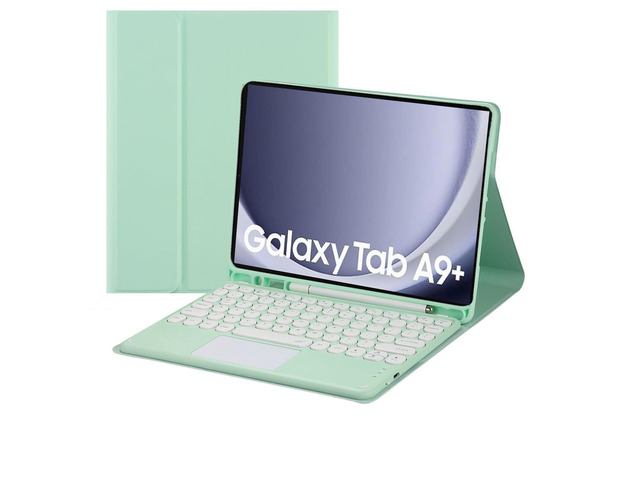 Magnetic Detachable Touch Keyboard Case with Pen Slot for Samsung Tab A9+ 11' (SM-X210/X216/X218)Green