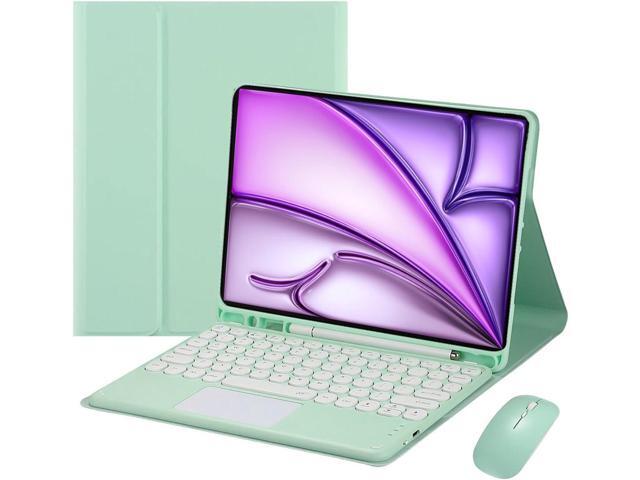 Magnetic Detachable Touch Keyboard Case with Mouse for iPad Air 13'(M3 2025/M2 2024) & iPad Pro 12.9', Green