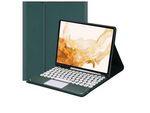 Touch Keyboard Case for Samsung Galaxy Tab S8 Plus 2022/S7 FE 2021/S7 Plus 2020 12.4 Inch, with Pencil Holder - Magnetically Detachable Touch...