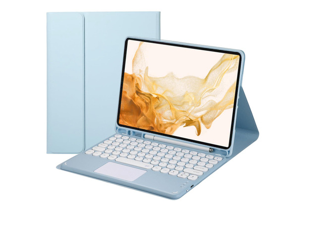 Touch Keyboard Case for Samsung Galaxy Tab S8 Plus 2022/S7 FE 2021/S7 Plus 2020 12.4 Inch, with Pencil Holder - Magnetically Detachable Touch...