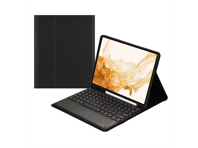 Touch Keyboard Case for Samsung Galaxy Tab S8 Plus 2022/S7 FE 2021/S7 Plus 2020 12.4 Inch, with Pencil Holder - Magnetically Detachable Touch...