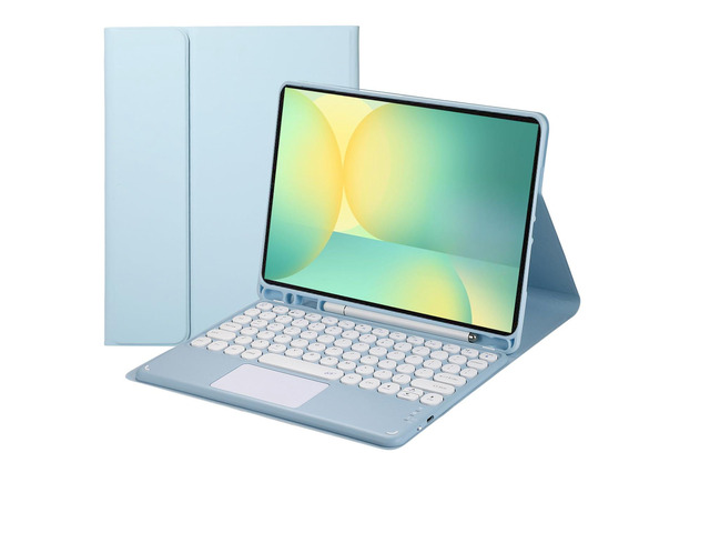 Magnetic Detachable Touch Bluetooth Keyboard Case with Pen Holder for Samsung Tab S10 FE+ 13.1'(2025,X620/X626B),Blue
