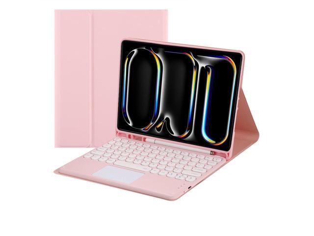 Magnetically Detachable Touch Bluetooth Keyboard Case with Pencil Holder for iPad Pro 11-inch 5th Gen(M4,2024), Pink