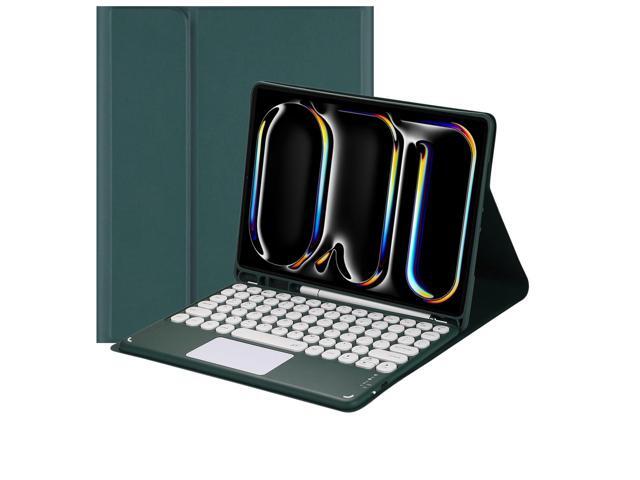 Magnetically Detachable Touch Bluetooth Keyboard Case with Pencil Holder for iPad Pro 11-inch 5th Gen(M4,2024), (Dark Green)