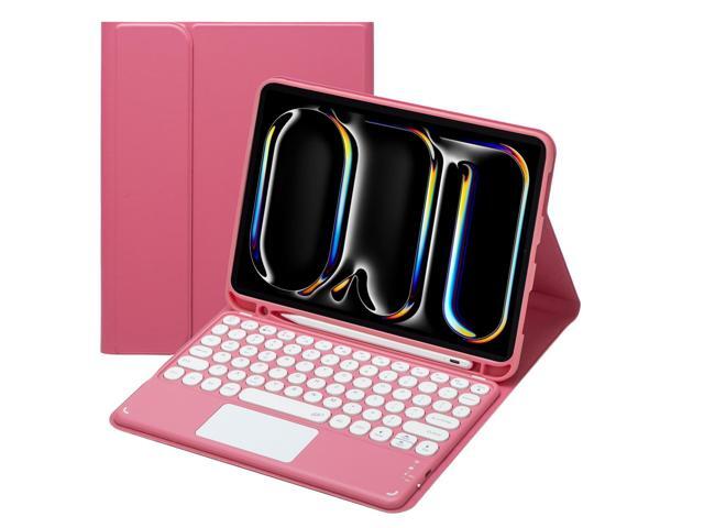 Magnetically Detachable Touch Bluetooth Keyboard Case with Pencil Holder for iPad Pro 11-inch 5th Gen(M4,2024), (Red)