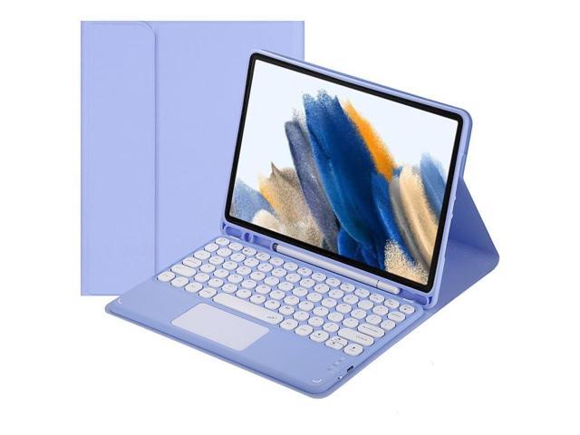 Magnetically Detachable Touch Bluetooth Keyboard Case with Pencil Holder for Samsung Tab A8 10.5' 2022(SM-X200/X205/X207),Purple