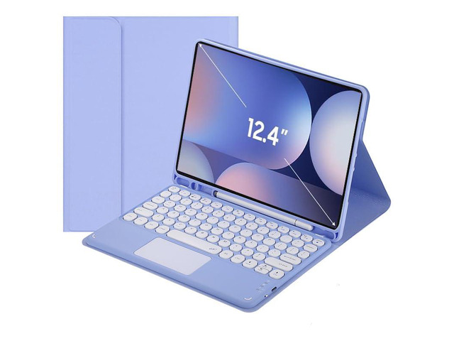 Magnetically Detachable Touch Bluetooth Keyboard Case with Pencil Holder for Samsung Galaxy Tab S10 Plus 12.4' 2024 / S9 FE Plus / S9 Plus 2023,...