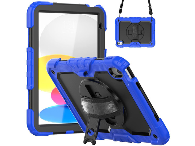 Heavy Duty Shockproof Protective Case with Screen Protector, 360° Rotatable Kickstand & Hand/Shoulder Strap for iPad 11th Gen (A16,11 Inch,2025) /...