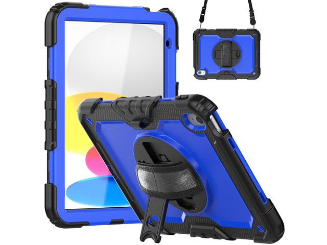 Heavy Duty Shockproof Protective Case with Screen Protector, 360° Rotatable Kickstand & Hand/Shoulder Strap for iPad 11th Gen (A16,11 Inch,2025) /...