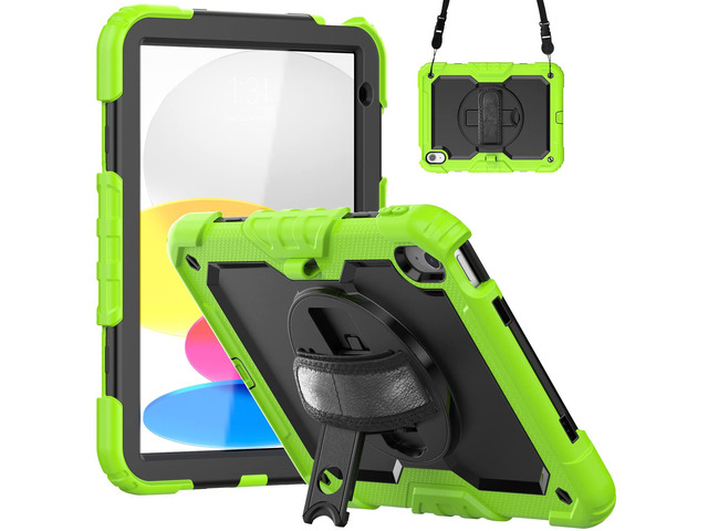 Heavy Duty Shockproof Protective Case with Screen Protector, 360° Rotatable Kickstand & Hand/Shoulder Strap for iPad 11th Gen (A16,11 Inch,2025) /...