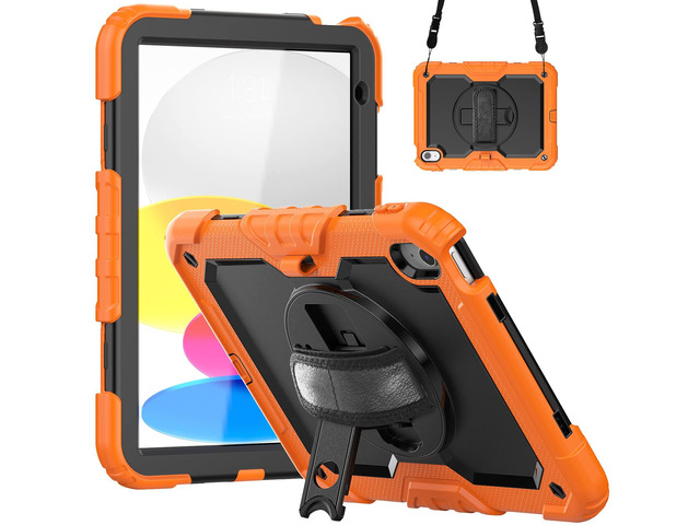 Heavy Duty Shockproof Protective Case with Screen Protector, 360° Rotatable Kickstand & Hand/Shoulder Strap for iPad 11th Gen (A16,11 Inch,2025) /...